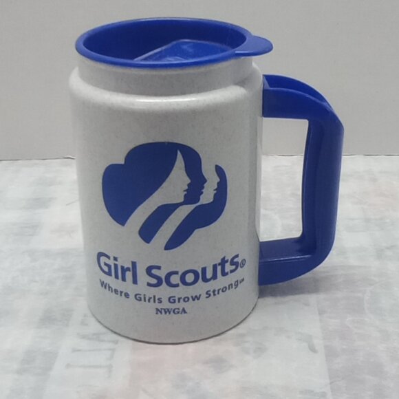 Vintage girl scouts travel mug- whirley thermos mug - Picture 1 of 7